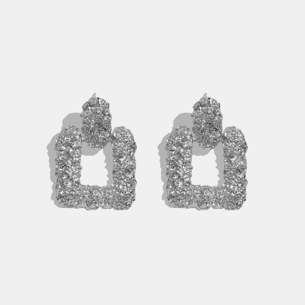 E071702SL Модные женские серьги-капельки золотистого цвета, красные геометрические серьги в стиле панк с подвеской, винтажные Винтажные серьги, ювелирное изделие - Окраска металла: E071702SL