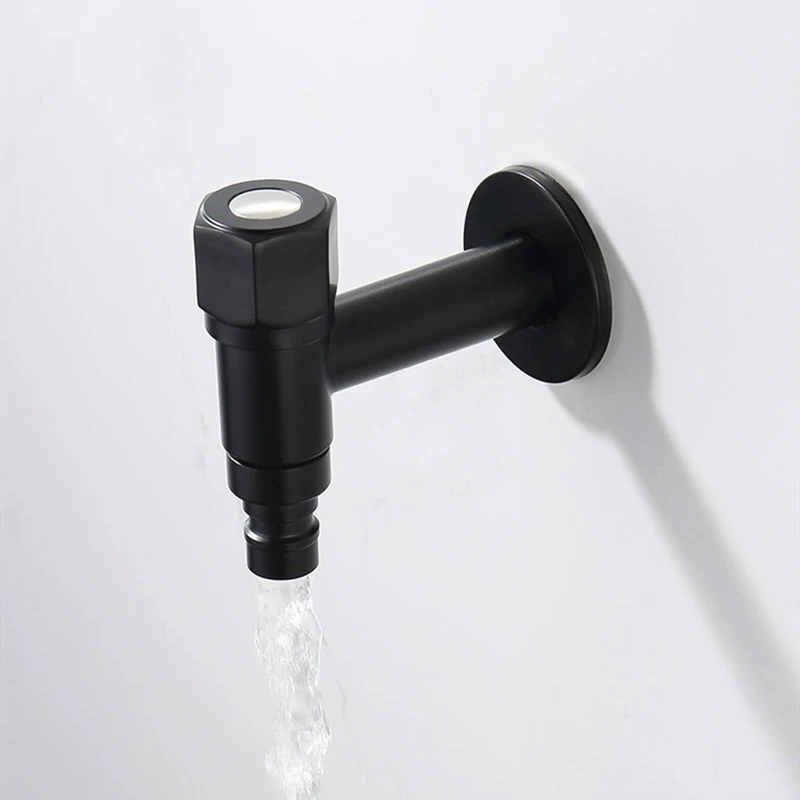 Washing machine faucet Bathroom corner faucet tap Single Cold garden Faucet Black Oil outdoor mixer Small Tap