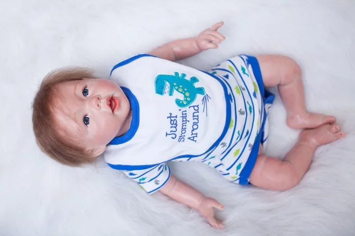 20 дюймов ручной работы кукла новорожденная Реалистичная мягкая виниловая