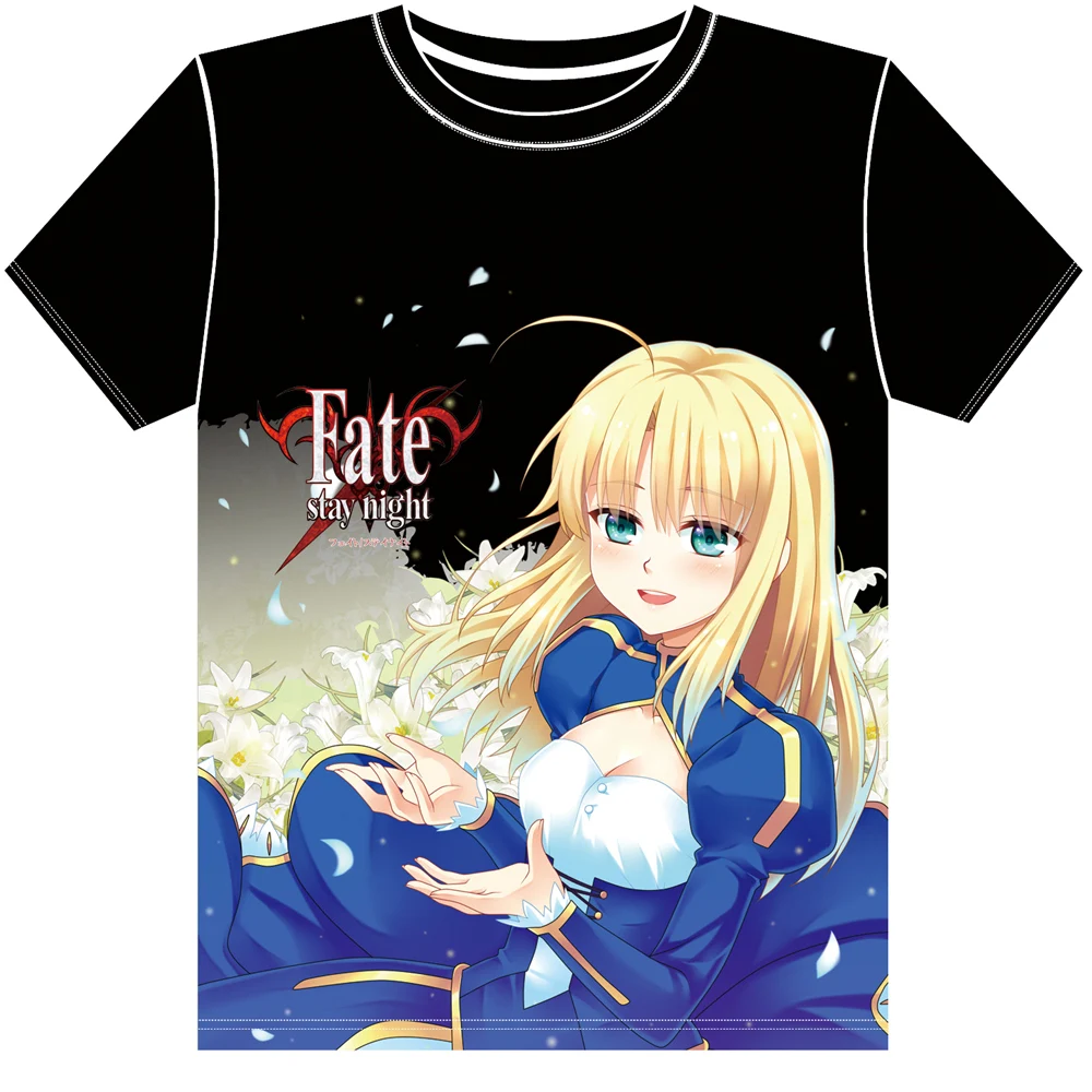 Японское Аниме Майка Одежда Футболка fate stay night сабля с коротким рукавом Футболки |