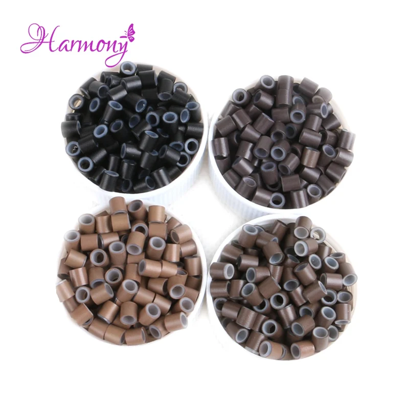 Силиконовые медные микро кольца Harmony Plus Hair 1000 шт. 4 0*3 0*4 0 ММ звенья/бусины/трубки
