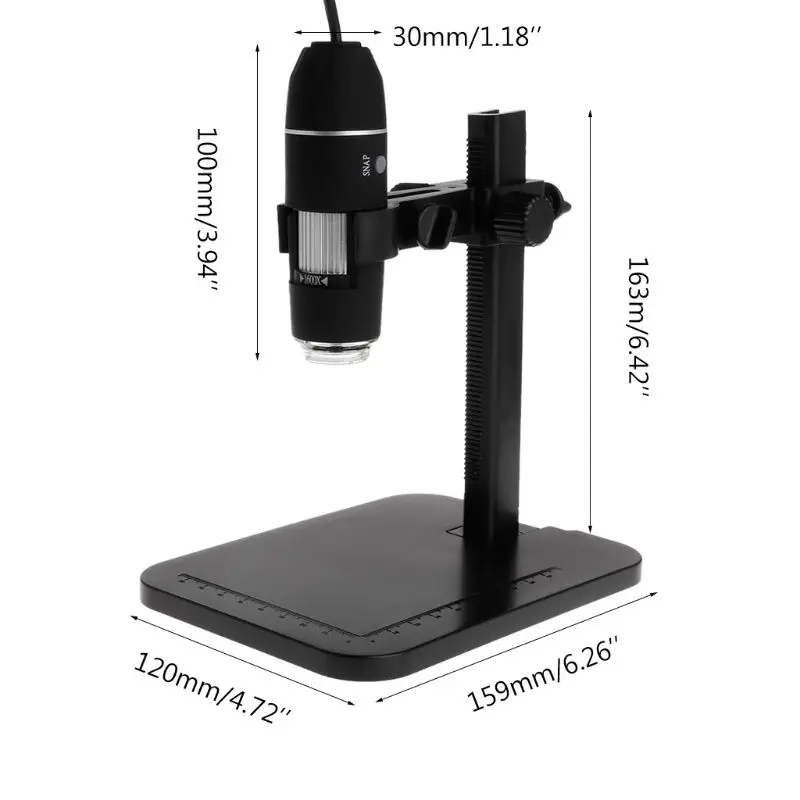 

1600X 8LED USB Digital Microscope Magnifier Camera Endoscope with Ruler Bracket