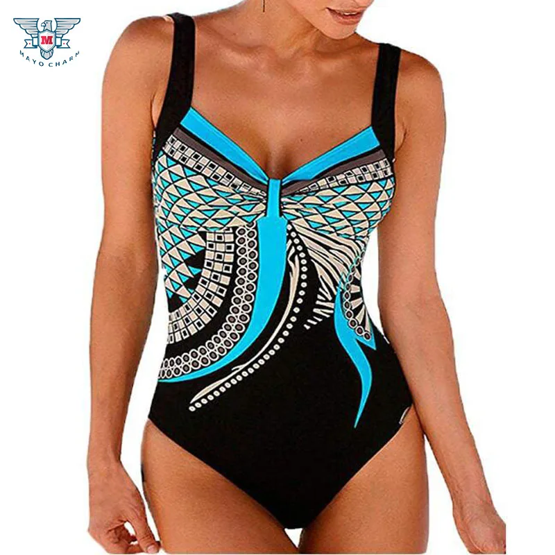 Женский купальный костюм с винтажным принтом Maillot De Bain подкладкой 2019|Комбинезоны|