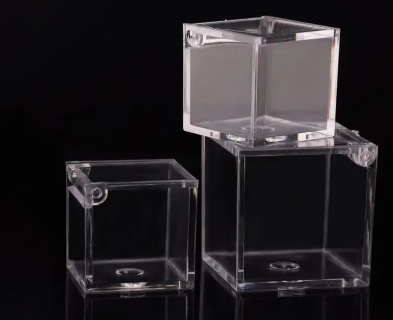 200pcs Food Grade Clear Plastic Square Box Candy Flip Transparent Gift Packing Case Wedding Favor Souvenirs SL4001 | Дом и сад