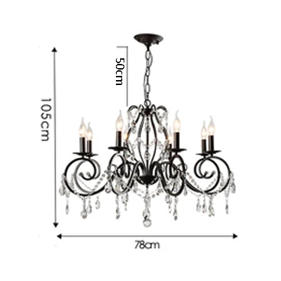 8 lights Светодиодный Современный Люстра светильник s лампа столовая Люстра Черная промышленная люстра хрустальный светильник ing кухонный светильник - Цвет абажура: 8 lights