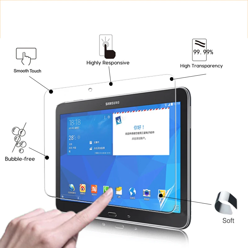 Анти-царапающаяся прозрачная глянцевая Защитная пленка для Samsung Galaxy TAB 4 T530 T531 T535 10