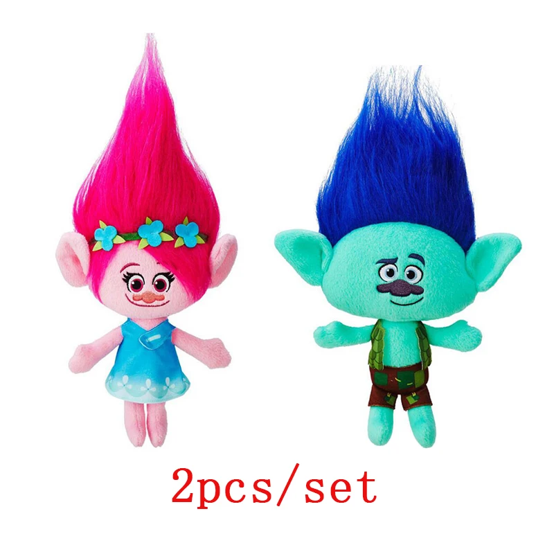 2 шт./компл. кино тролли плюшевая игрушка Поппи Бранч Dream Works мягкие куклы из