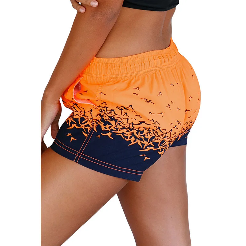 Женские пляжные шорты для серфинга черные бикини Шорты плавания с цветочным