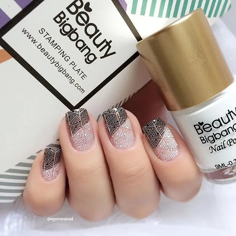 BeautyBigBang пластина для стемпинга для нейл-арта Шаблон Прямоугольник Летний цветок геометрический дизайн ногтей штамп шаблон изображения пластины трафареты