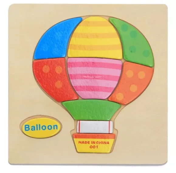 Hot Air Balloon 3D деревянные головоломки игрушки для детей; из дерева 3d мультфильм животных головоломки интеллект детей раннего образования игрушки для детей - Цвет: Hot Air Balloon