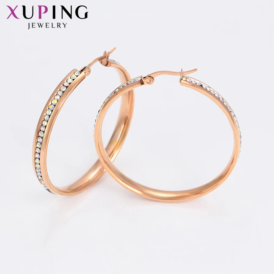 Женские серьги кольца Xuping модные популярные украшения из нержавеющей стали в