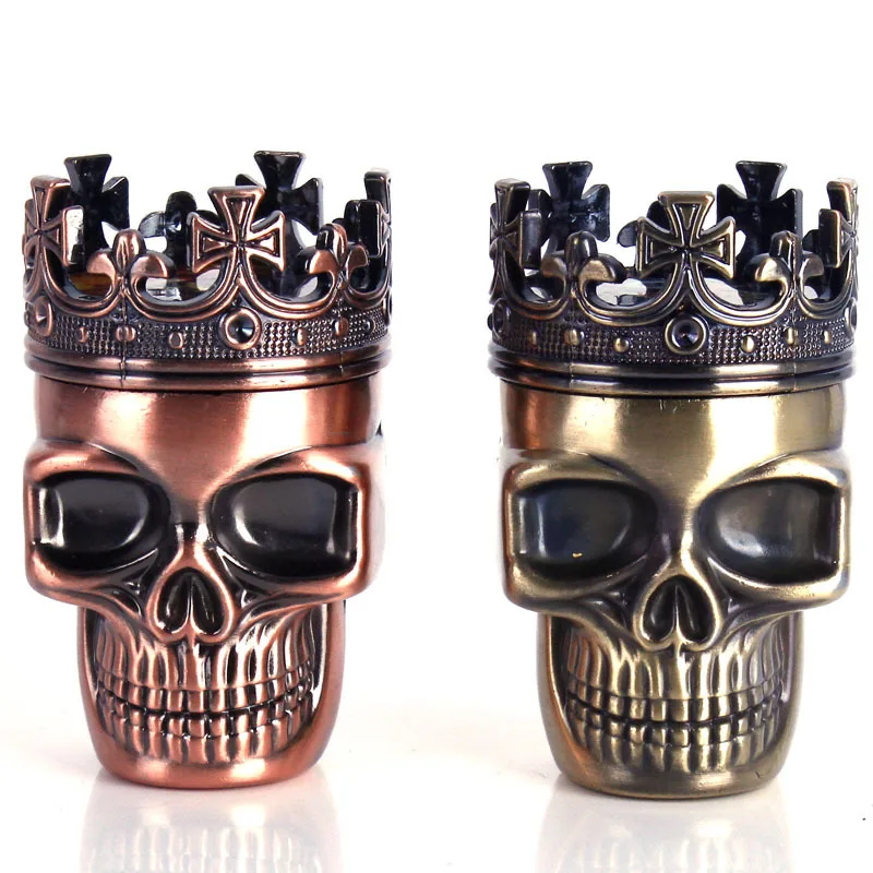 

1Pcs Latest 2 Layers Skull Fashion modeling metal material Smoking Herb Grinders Tobacco Accessories