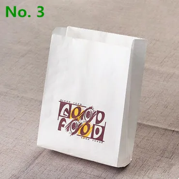 Leotrust 100 шт 50gsm крафт-бумага вынос пакеты для еды французские жареные курицы гамбургер буррито маслостойкие хорошие пакеты для еды - Цвет: No 3