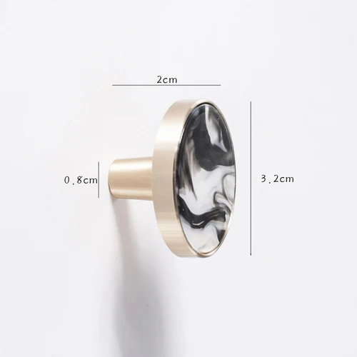 diameter 3cm Скандинавские минималистичные креативные шкафчики для шкафа с латунной ручкой, дверная ручка для шкафа, украшение для ящика, ручка из мраморной чистой меди - Цвет: diameter 3cm