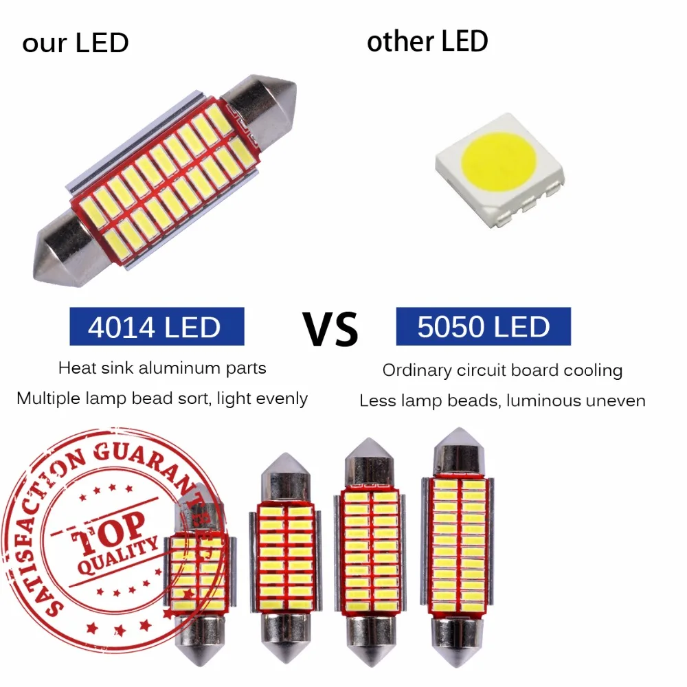 AutoEC 100x31 мм 36 39 41 C5W C10W 12 16 20 24 SMD 4014 светодиодная лампочка CANBUS без ошибок Φ # LK142 |