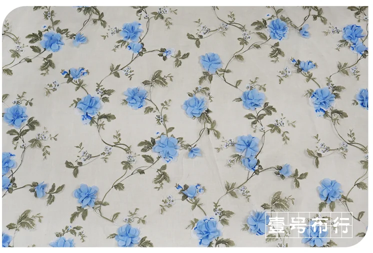 Новый 3D цветок сделай сам из шифона органзы кружевная ткань с принтом 130 см