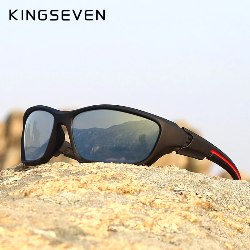 Мужские солнцезащ. Очки ночного видения KINGSEVEN черно серые солнцезащитные очки в