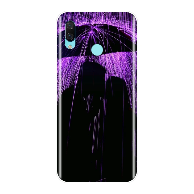 Мягкий чехол для телефона Huawei Nova 3 3I 3E 2i 2 Lite Plus силиконовый накладка с фиолетовыми