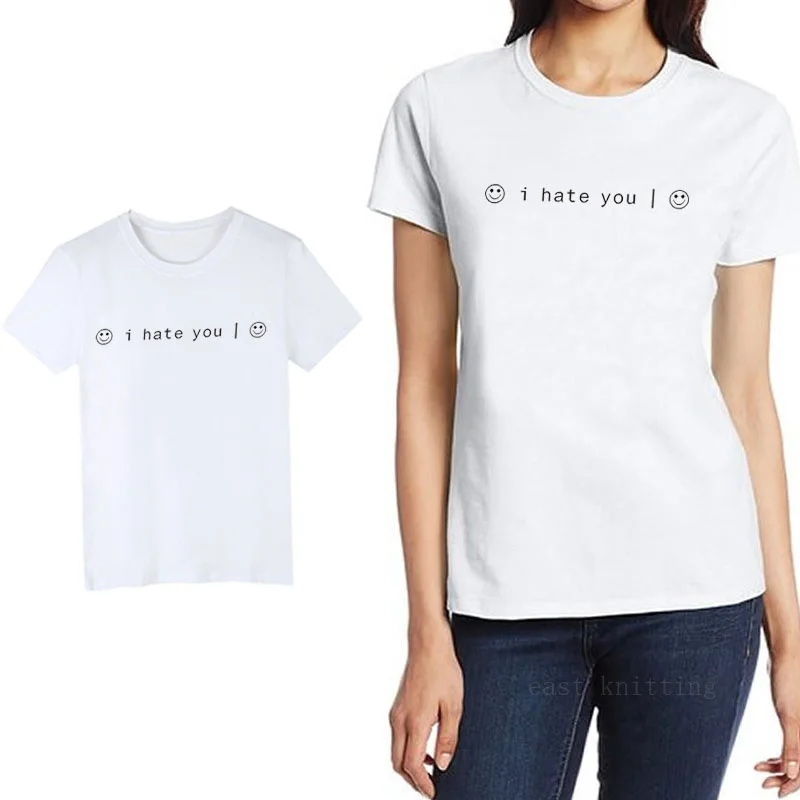 I Hate You Smiley Face Auntie Unsiex SuperSoft Tumblr рубашка на день рождения топы Футболка со слоганом