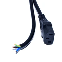 h05vv f 3g1 0mm copper wire power wireac power cord roj to iec320 c13 connector 3meters 10a250viec 320 c13 bare cables