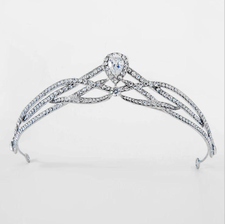 Cristal Tiara повязка на голову Casamento Da Coroa Cocar para As muheres Moda Acessorios Cabelo Nupcial Borda | Украшения и