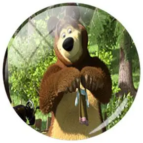 MS61 JWEIJIAO мультфильм аниме Litte девушка и животное большой коричневый Медведь DIY стекло кабошон узор купол демонстрационная плоская задняя часть ювелирных изделий - Цвет: MS61