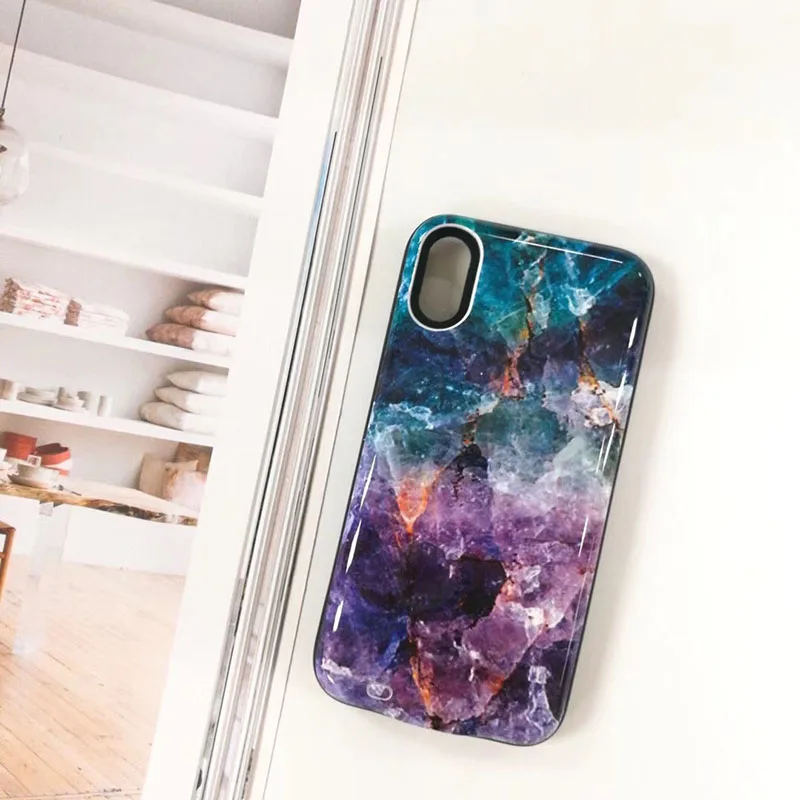 Цветной чехол для iPhone xr с мраморным аккумулятором 6000 мАч портативное Внешнее