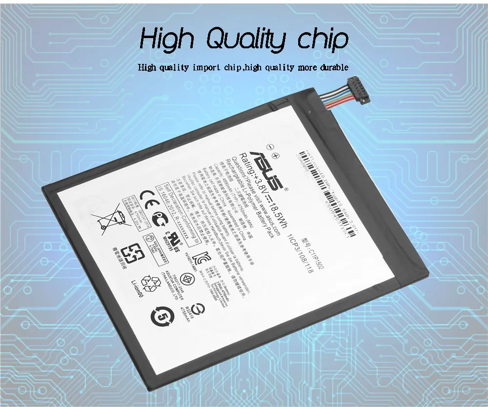 Аккумулятор ASUS C11P1502 для ASUS ZenPad 10 Z300CG Z300CL P01T Z300M Z300C P023 10,1 Высокая емкость 4890 мАч+ Инструменты