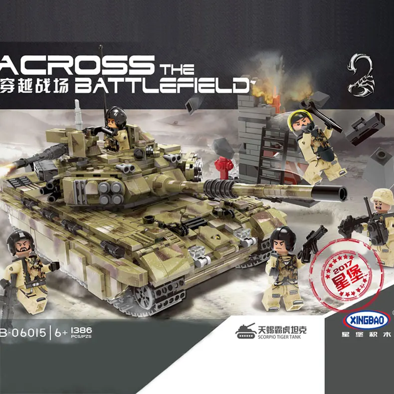 XINGBAO 06015 натуральная Военная серия Танк скорпиона тигра строительные блоки