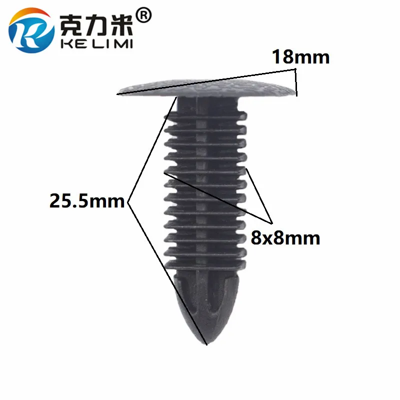 

KE LI MI 8mm Shield retainer clips Plastic Fastener Fits Auto Car Trunk