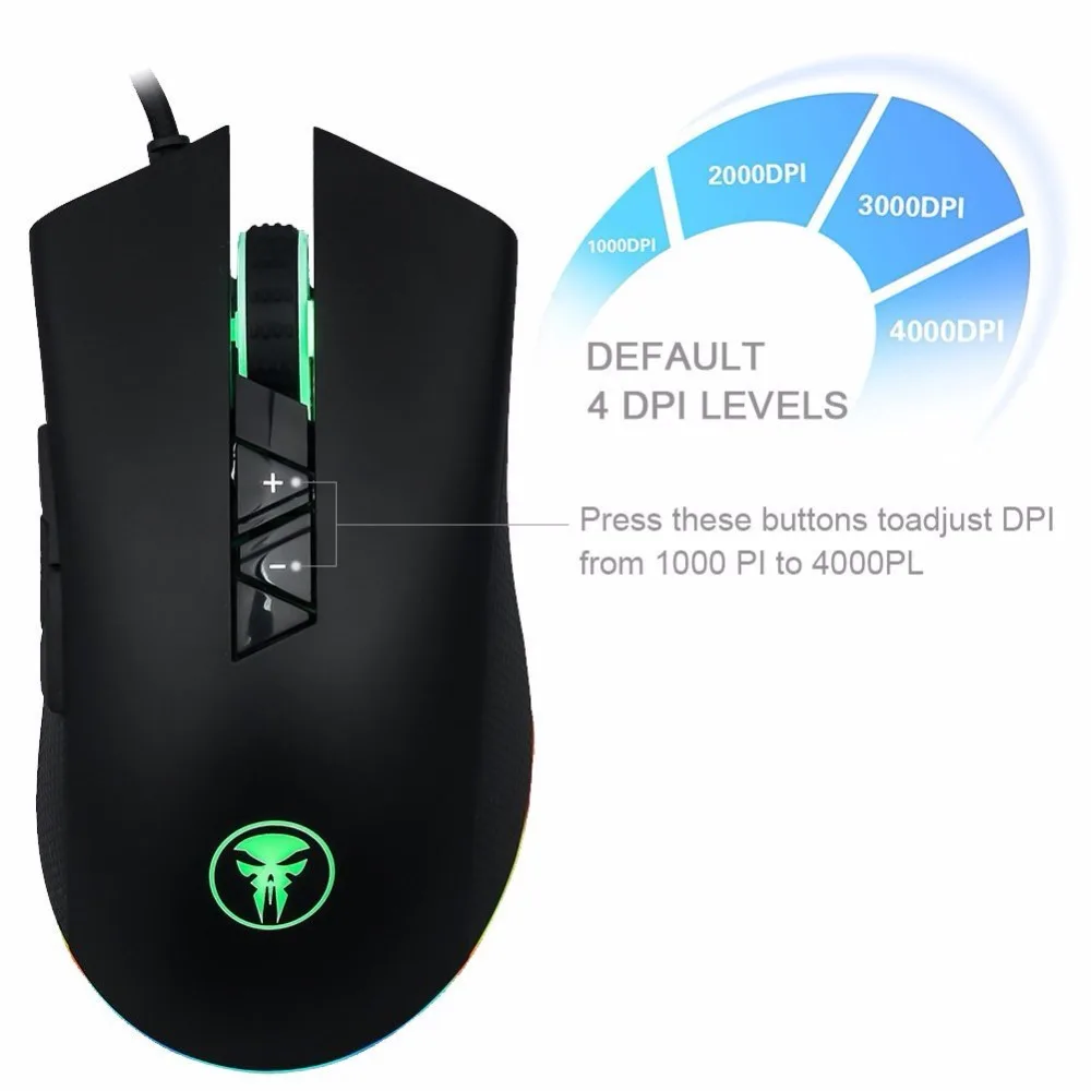 Мышь игровая Sago M88 с RGB подсветкой 8 программируемых кнопок 1000/2000/3000/4000 DPI|gaming