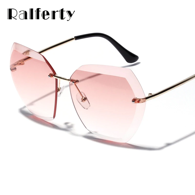 Ralferty женские шестигранные Солнцезащитные очки прозрачные розовые синие