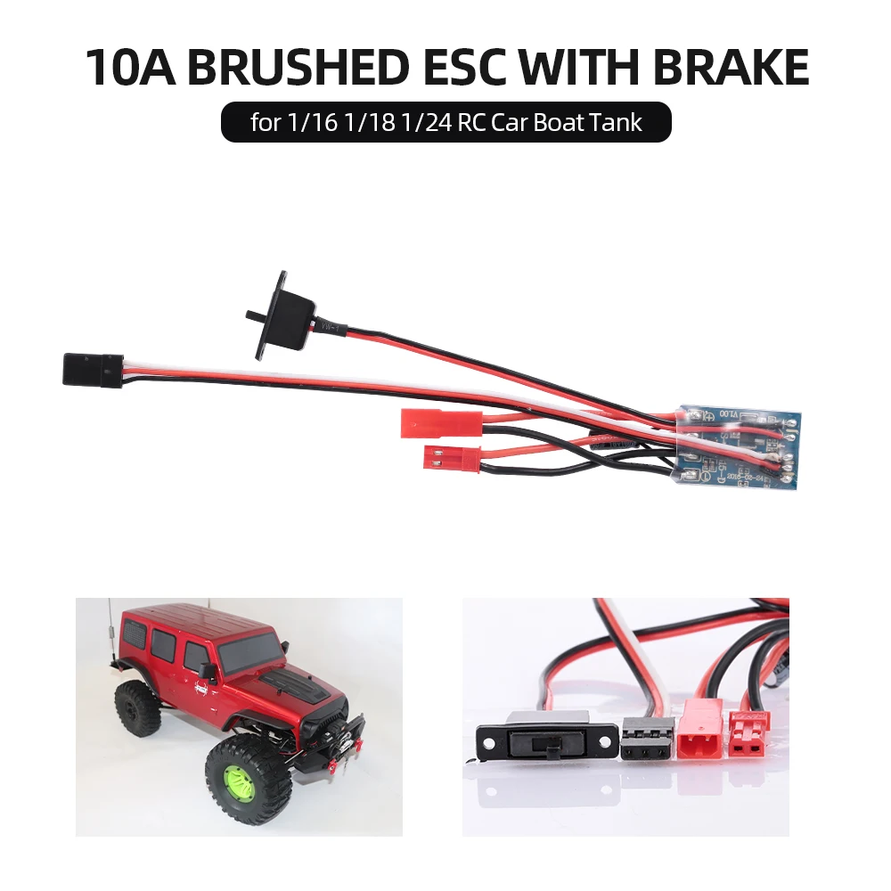 Оригинальный 2 шт. 2S 10A матовый ESC электронный регулятор скорости с 5В/1А BEC для 1/16 1/18