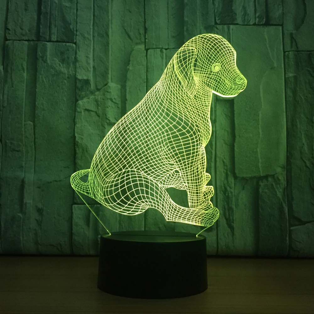 

Осветительные приборы с сенсорным управлением Usb, 3D креативный ночник в виде милой собаки с изменением 7 цветов, декор для гостиной