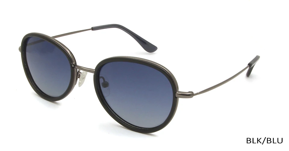 TR90 Plastic Titanium Small Round Glasses Women Sunglasses Polarized Uv400 Sun Glasses Female Vintage Shades Oculos De Sol - Цвет линз: BLK BLU