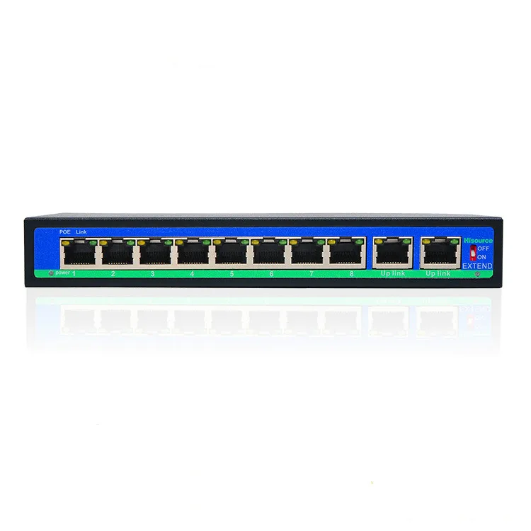 10- poe switch, 8 + 2 250 ethernet-