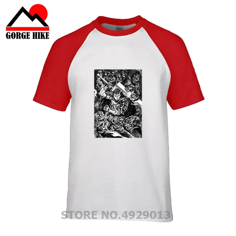 Японские футболки Swag Berserk для мужчин облегающие с коротким рукавом отличного
