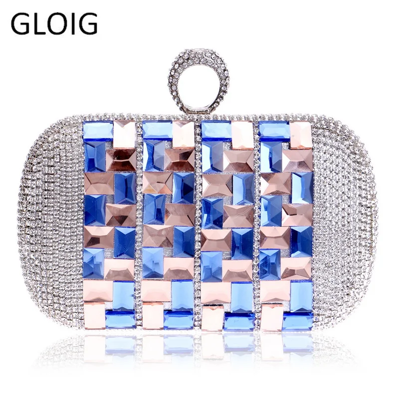 Очки Bling Для женщин Вечерние сумки палец кольцо бриллиантами Ежедневные клатчи