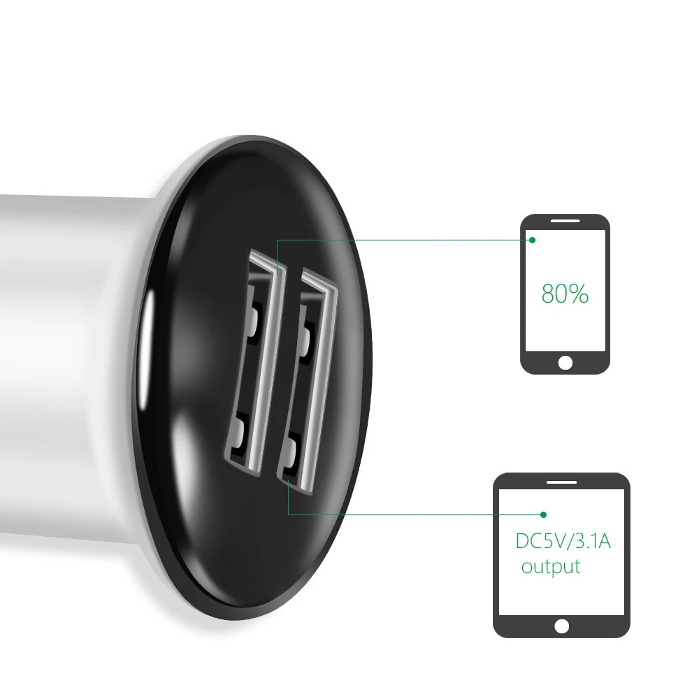 Автомобильное зарядное устройство с 2 USB портами универсальное быстрое