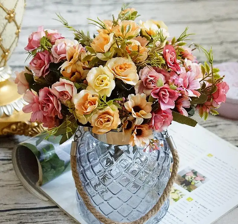 Искусственные цветы масляная живопись ромашки Маленькие розы искусственные