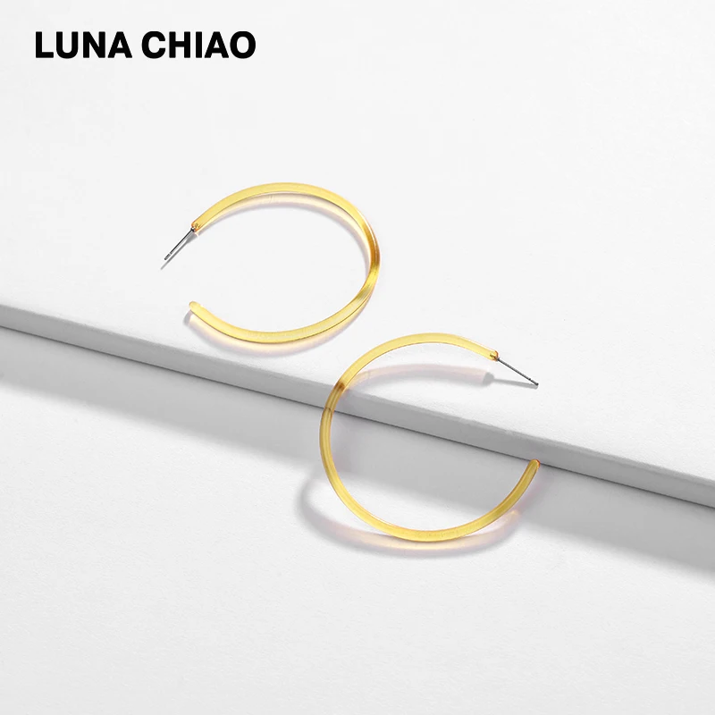 Модные серьги LUNA CHIAO прозрачные серьги-кольца из акриловой смолы для украшения