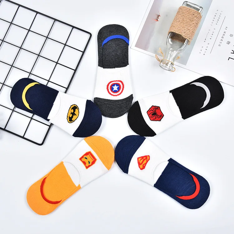 1 пар/лот летние хлопковые носки с героями мультфильмов мстители Железный