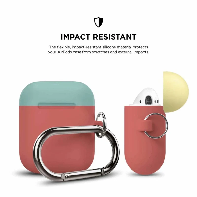 Wireless Bluetooth Earphone Case for Airpods Silicone Soft Rubber Dual Color Protective Cover | Электроника