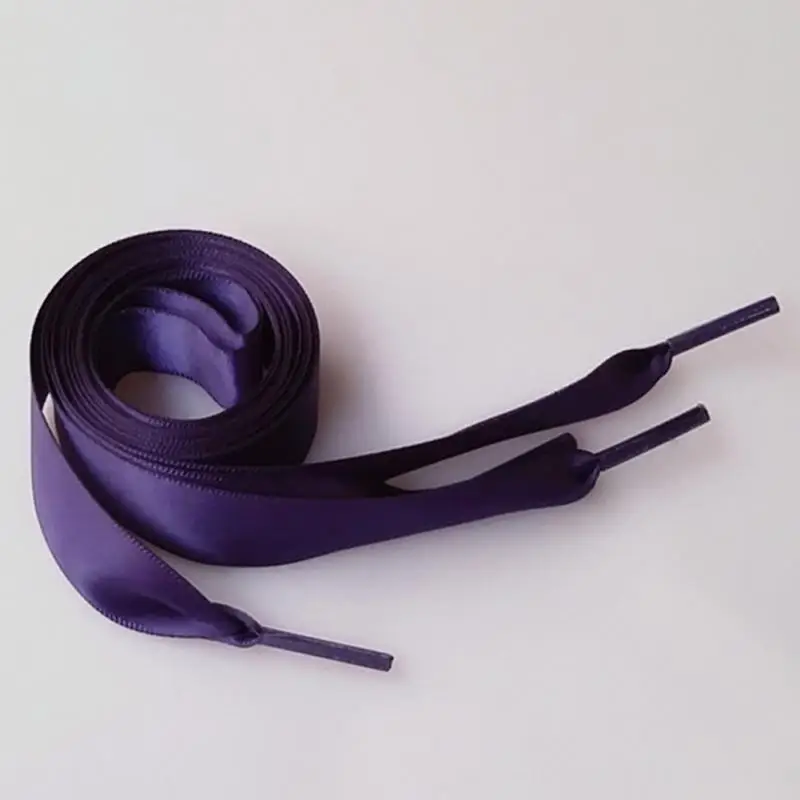 dark purple 1 пара 80 см плоский атласный ленточный детский шнурки для обуви кроссовки спортивная обувь фантастические кроссовки Ремонт Замена аксессуаров - Цвет: dark purple