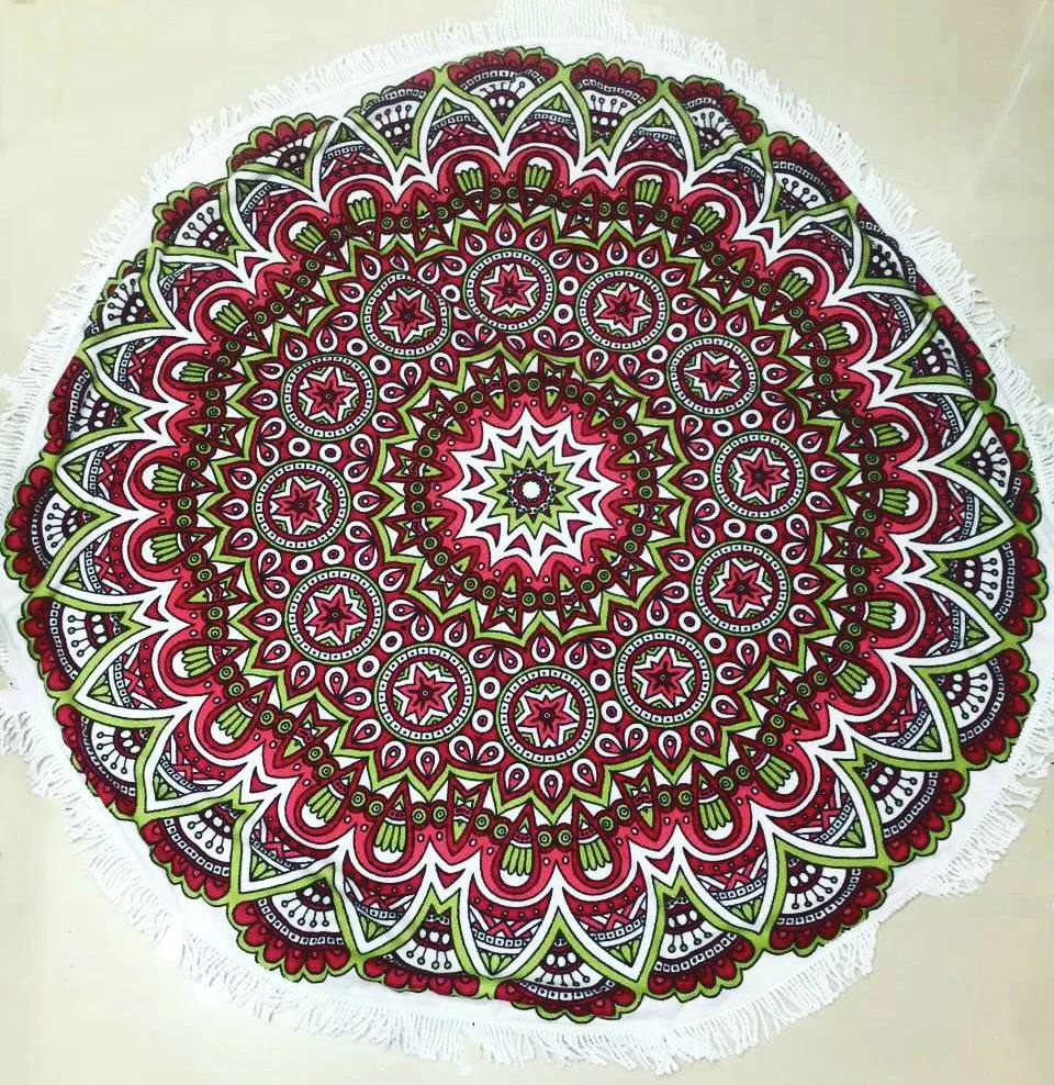 Style 23 LOUTASI 150 см круглое пляжное полотенце с кисточками из микрофибры большие реактивные печатные пляжные полотенца servette De Plage Adulte банное полотенце - Цвет: Style 23