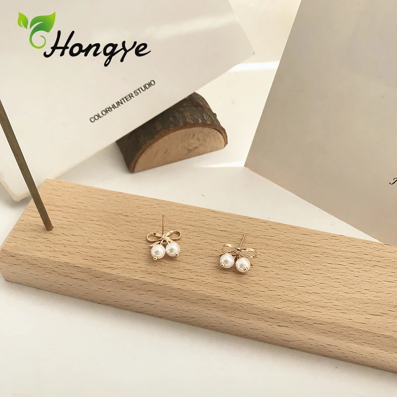 Hongye натуральные серебряные серьги чувствительные уши девушки сладкий лук