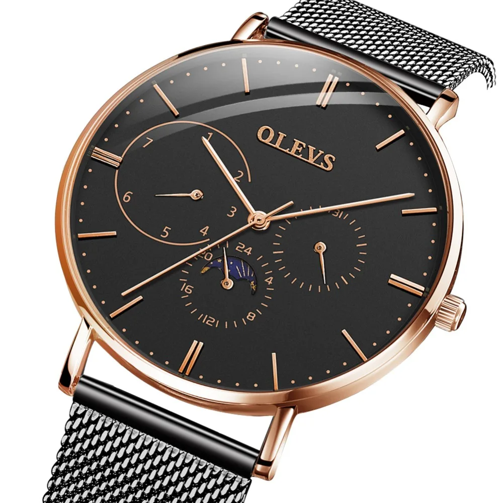 OLEVS брендовые роскошные часы из нержавеющей стали мужские деловые тонкие