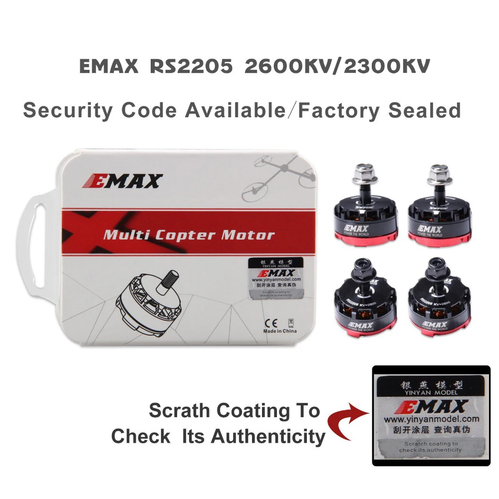 4 компл./лот оригинальный EMAX RS2205 2300KV 2600KV бесщеточный мотор 2xCW 2 xCCW для QAV250 QAV300 с