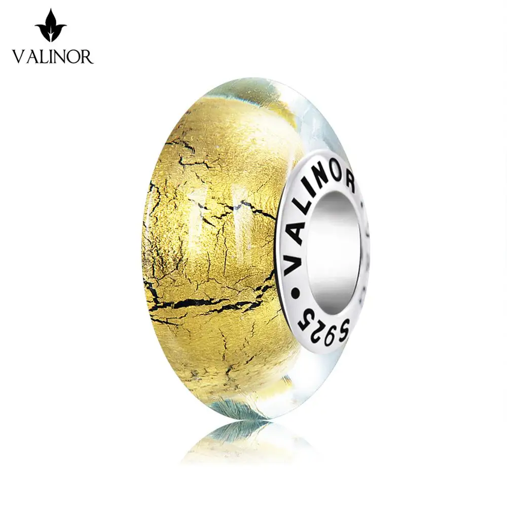 Видео! Прозрачные стеклянные золотые фольгированные бусы амулеты из