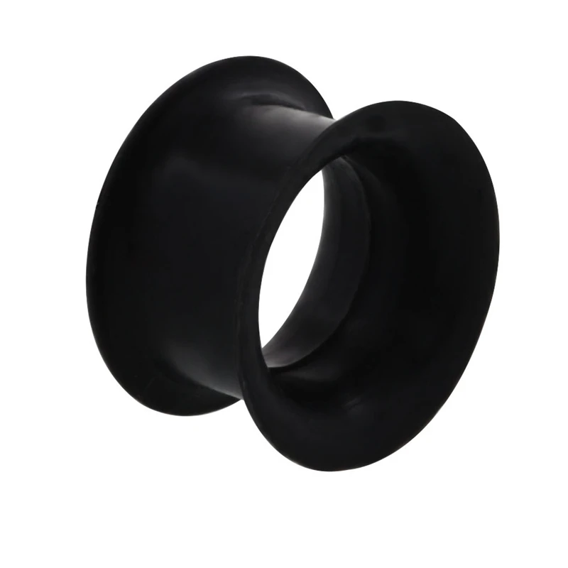 Пара силиконовых тоннелей для пирсинга тонкие двойные расклешенные беруши и туннели черные ушные сережки